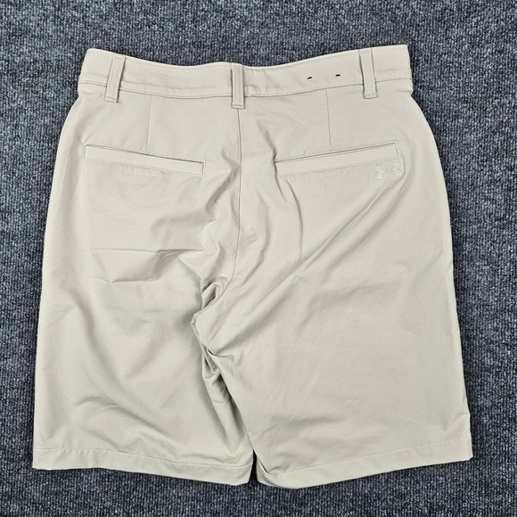 Under Armour Tech Golf Shorts 32 Beige Tan Performance Stretch Chino Lightweight - Picture 5 of 10